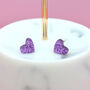 Mini Laser Cut Glitter Love Heart Earrings Studs, thumbnail 9 of 12