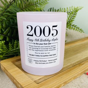 Personalised 18th 2005 Birthday Milestone Candle, 2 of 11