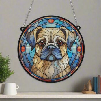 Puggle Stained Glass Effect Suncatcher, 4 of 6