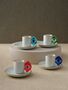 Porcelain Coffee Cup With Red Evil Eye Detail, thumbnail 2 of 2