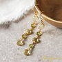 Lemon Quartz Long Drop Gold And Silver Earrings, thumbnail 8 of 9
