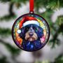 Labradoodle Black In Santa Hat Suncatcher Decoration, thumbnail 3 of 6