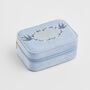 Forget Me Not Blue Velvet Embroidered Jewellery Box, thumbnail 1 of 6
