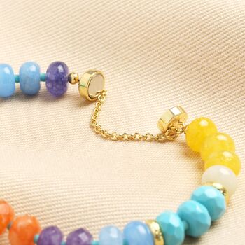 Magnetic Multicoloured Beaded Bracelet In Gold, 2 of 3