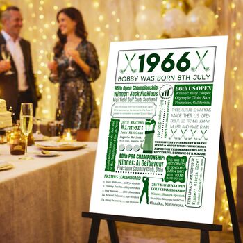 1966 Personalised 60th Birthday Golf Print, 6 of 10
