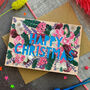 Happy Christmas Neon Floral Papercut Christmas Card, thumbnail 2 of 5