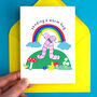 Sending A Hug Worm Rainbow Card, thumbnail 1 of 5