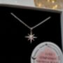 Handmade Sterling Silver North Star Birthstone Christmas Necklace: October's Birthstone, thumbnail 3 of 12