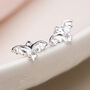 Sterling Silver Bat Stud Earrings, thumbnail 2 of 7