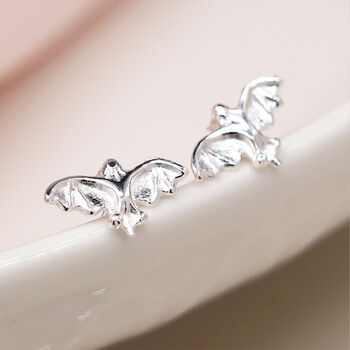 Sterling Silver Bat Stud Earrings, 2 of 7