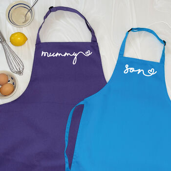 Mummy And Son Heart Apron Set, 4 of 6