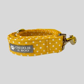 Yellow Polka Dot Dog Collar And Lead/Leash, 3 of 6