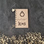 Personalised Wooden Engagement Card Modern Initials, thumbnail 5 of 11