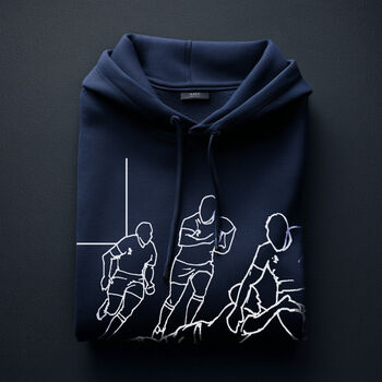 Personalised Rugby Print Hoodie Initials Gift, 2 of 11