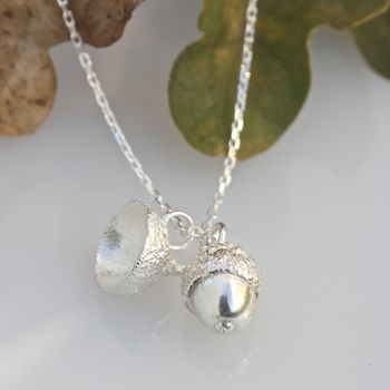 Sterling Silver Woodland Acorn Necklace, 4 of 8