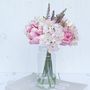 Soft Pink Artificial Bouquet In Light Bulb Vase, thumbnail 2 of 7