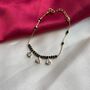 Black Bead Mangalsutra Zircon Drop Gold Nazar Bracelet, thumbnail 1 of 5