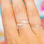 Sterling Silver Remembrance Feather Adjustable Ring, thumbnail 2 of 12