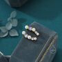 Sterling Silver Pearl And Moonstone Crawler Earrings, thumbnail 6 of 11
