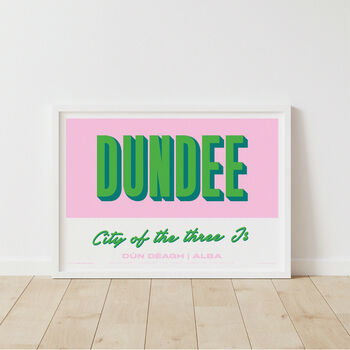 Personalised Dundee Retro Favourite City Travel Print, 3 of 7