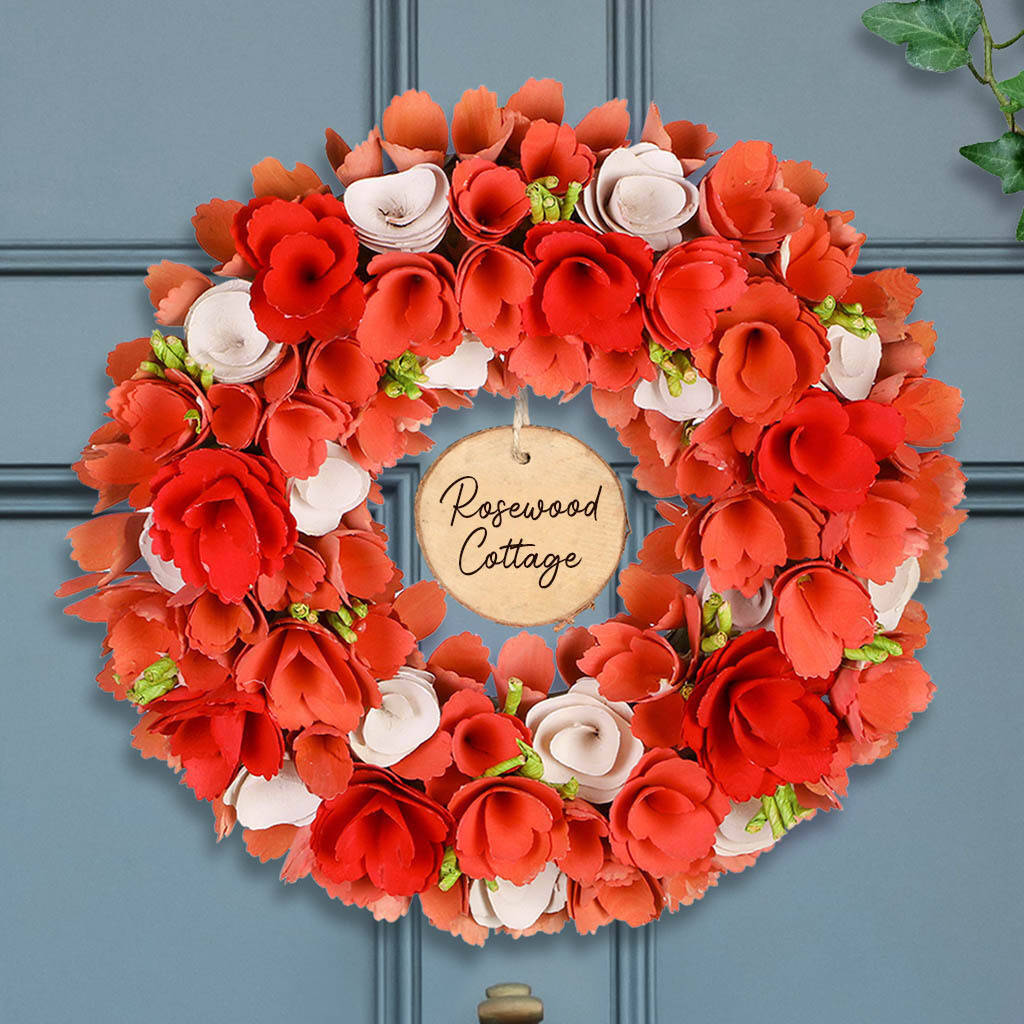 Personalised Summer Flowers Door Wreath, 1 of 7