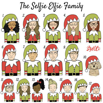 Personalised Selfie Elfie Family Christmas Stocking, 4 of 12