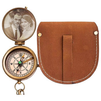 Personalised Picture Photo Engraved Wedding Anniversary Compass Gift, 5 of 12