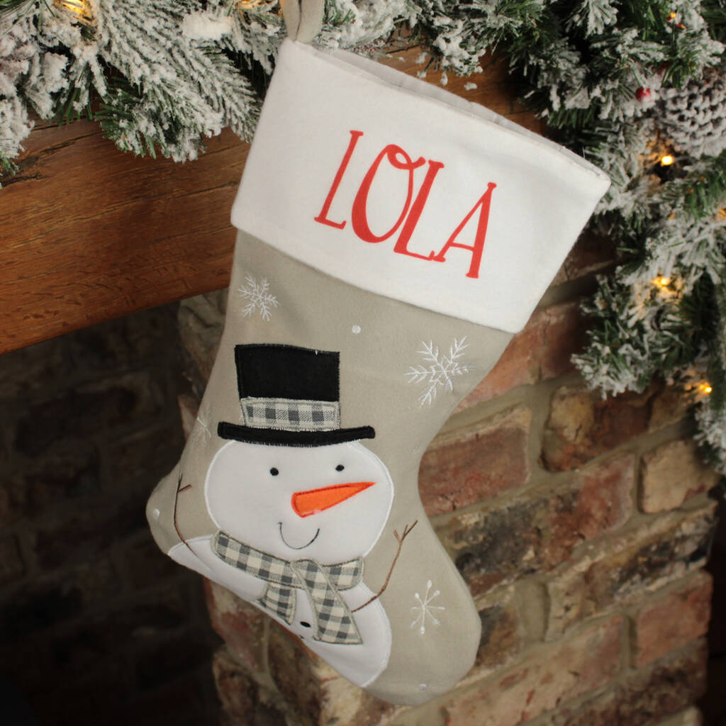 Personalised Snowman Christmas Stocking, 1 of 2