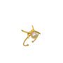 Barbed Wire Design Pearl Sterling Silver Hammered Ring, thumbnail 7 of 8