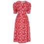 Daisy Dress In Pansy Print Vintage 1940s Style, thumbnail 1 of 3