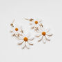 Duo Daisy Statement Gold Plated Drop Earrings, thumbnail 4 of 9