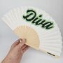 Handheld Diva In Green Folding Fan, thumbnail 3 of 3
