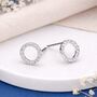 Sterling Silver And Moissanite Diamond Open Circle Stud Earrings – 10mm, thumbnail 1 of 6