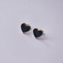 Black And White Enamel Heart Stud Earrings, thumbnail 3 of 5