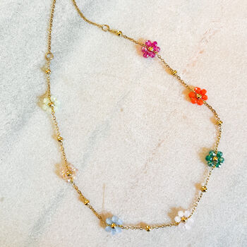 Delicate Beaded Daisy Chain Necklace, 4 of 4