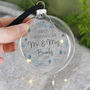 First Married Christmas Snowflake Glass Bauble, thumbnail 3 of 5