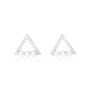 Stella Triple Pearl Triangular Style Stud Earrings, thumbnail 2 of 3