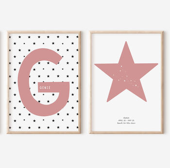 Personalised Star Sign Nursery Print, 7 of 8