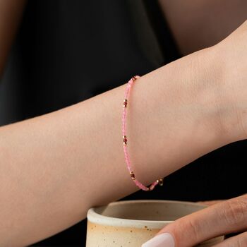 Natural Rose Quartz And Garnet Bracelet, 2 of 5