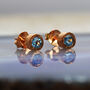 Blue Topaz Birthstone Rose Gold Plated Silver Necklace, thumbnail 3 of 10