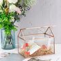 Rose Gold Glass Geometric Plant Terrarium With Lid, thumbnail 2 of 7