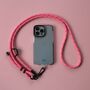 Pink Red Stripe Adjustable Phone Strap Universal Crossbody Rope Lanyard, thumbnail 1 of 3