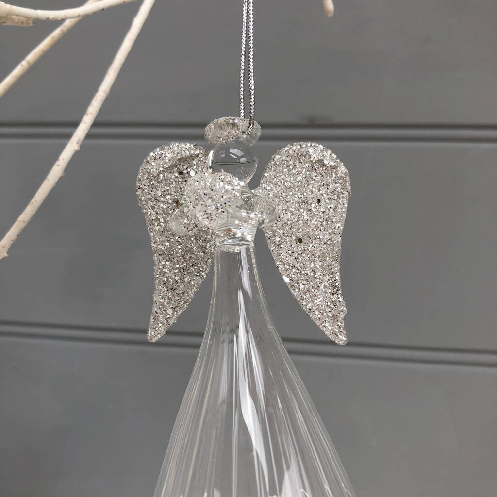 Handmade Glass Christmas Angel By Pink Pineapple Home & Gifts