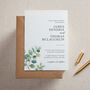 Watercolour Eucalyptus Printed Wedding Invitation, thumbnail 1 of 2