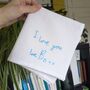 Personalised Child’s Handwriting Handkerchief For Dad Or Grandad, thumbnail 1 of 6