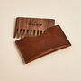 Personalised Wood Beard Comb And Leather Pouch, thumbnail 1 of 5
