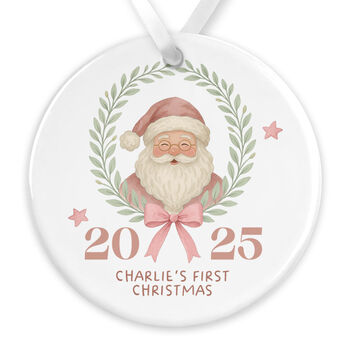 Baby's First Christmas Ceramic Bauble Keepsake In Pink Or Blue, 6 of 6