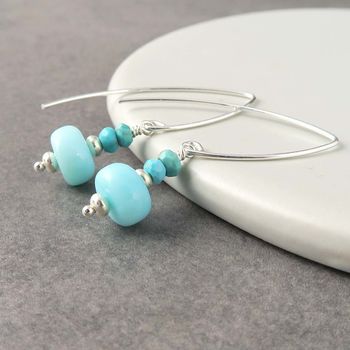 Peruvian Blue Opal And Turquoise Earrings, 2 of 3