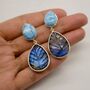 Labradorite, Blue Larimar Sterling Silver Earrings, thumbnail 9 of 9