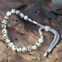 Dalmatian Jasper Silver Cord Bracleet, thumbnail 5 of 5